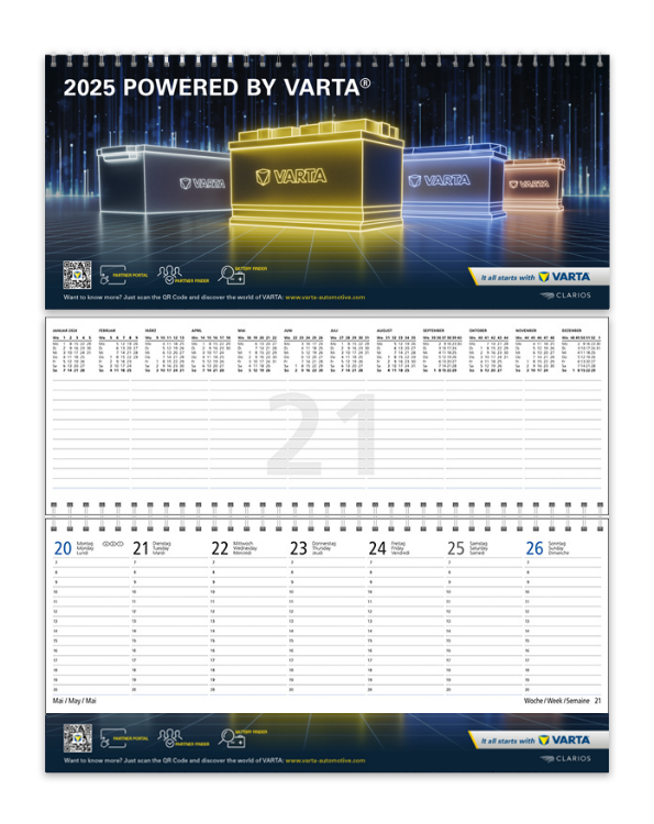 Bild von Tischkalender, flach 2025 